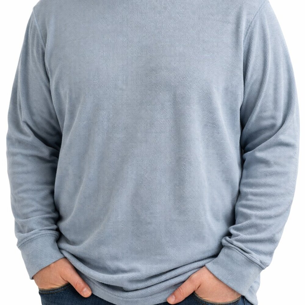 Duluth Trading Co Men’s 3XL Gray Waffle Knit Thermal Long Sleeve Shirt